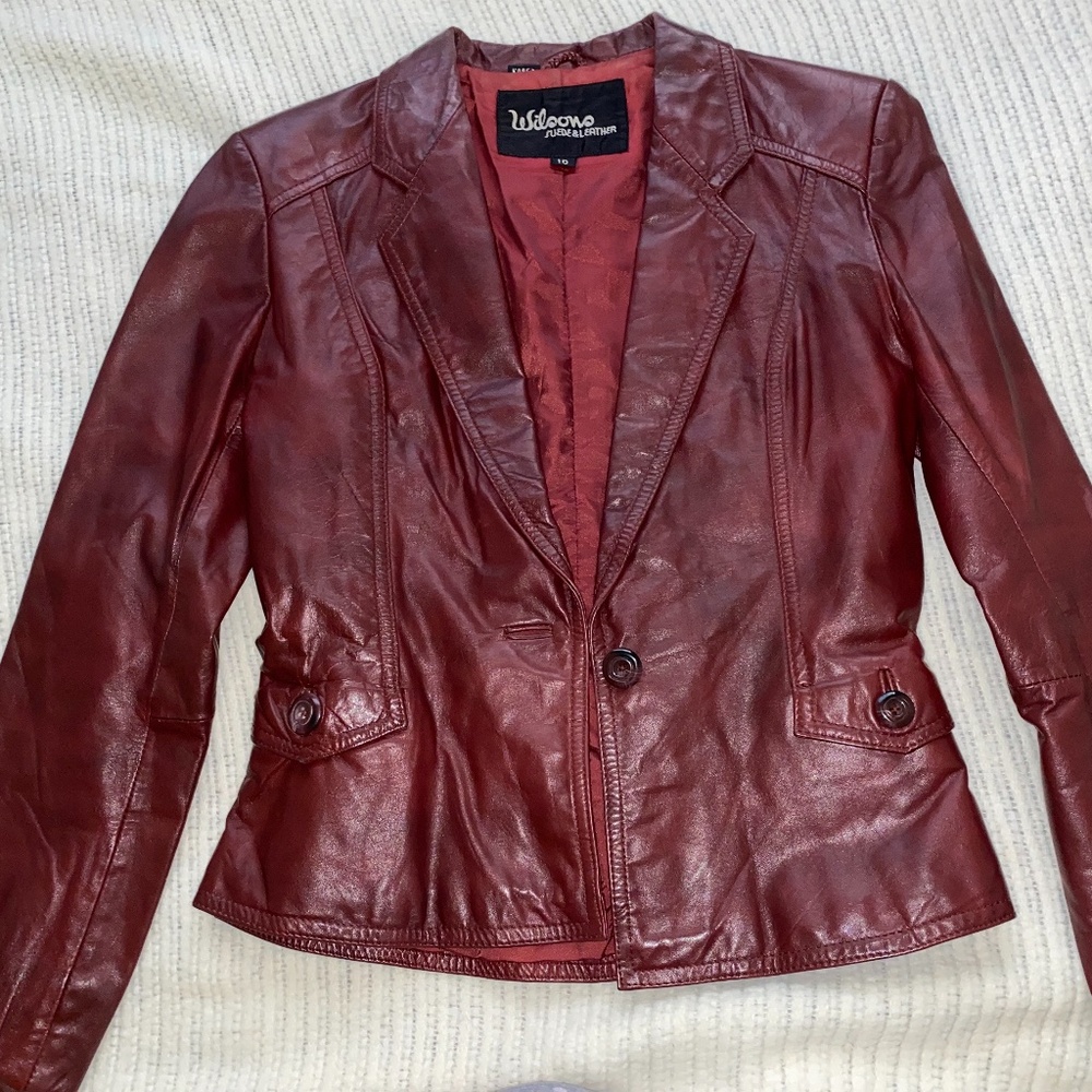 Red leather jacket